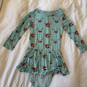 Posh Peanut Blue Reindeer Holiday Dress 18-24 months